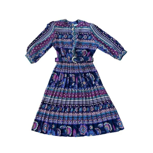 Lady Carol | Dresses | Vintage 8s Lady Carol Petites Of New York Belted  Pleated Dress Size 8 Made Usa | Poshmark